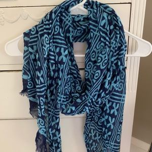 Blue & coral scarves